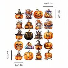 20pcs/Set Colorful 4cm Vintage Paper Pumpkin Halloween Scrapbooking Stickers - Multicolor - View 2