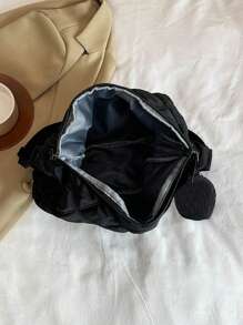 And Fashionable Men's Shoulder Crossbody Bag With A Small Coin, Rhinestone Grid Decoration, Nylon Material, Adjustable Shoulder Strap, Lightweight And Versatile, Shoulder Bag Bum Bag Belt Bag Rider Bag Satchel Bag Leather Bag Hobo Hip Bag Tote Bag Travel Essentials Camping Sling Bag Summer Back To School Summer Bag Spring Break Bag Pack Cross Body Bag School Supplies