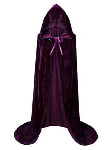 1pc Velvet Cloak Female Witch Wizard Cloak Adult Golden Velvet Cloak,Halloween Costumes, Holiday Costumes,Christmas