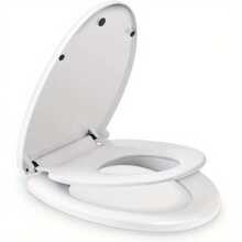 Family Toilet Seat 2-In-1 Soft Close Toilet Seat With Child Seat Built-In Detachable Magnetic Family Toilet Lid With 360 Degree Adjustable Hinges For Toddlers Adults (O-Shape White) - White - View 1