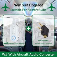 二合一蓝牙5.3音频接收器/发射器，HiFi立体声无线适配器，3.5mm AUX接口，带麦克风，适用于汽车、飞机、电视、电脑、音箱