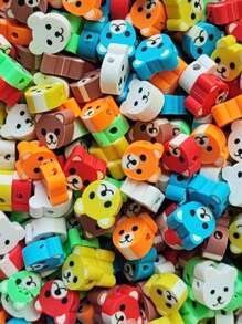 25 Pcs Fimo Interlayer Butterfly Bear Heroes Fruits Sweets Heart And Others Beads Jewelry - Beruang - View 2