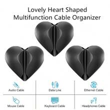 3PCS/Pack Unique Heart Shaped Cable Holder Multifunctional Adhesive Cabel Organizer Cable Tie Clip Cable  Securing Clip Headphones Cable Clips  Lovely Heart-Shaped Car Cable Holder Car Charger Line Clasp