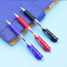 5-15 支 K35 伸缩圆珠笔，大容量按压式文具墨水笔，黑色、红色、蓝色，适合学校和办公室使用 - 彩色 - 查看 5