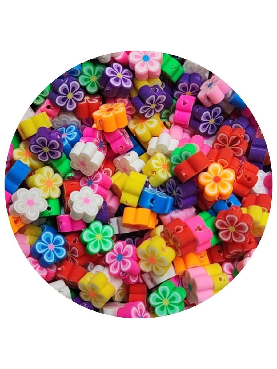 25 Pcs Fimo Interlayer Butterfly Bear Heroes Fruits Sweets Heart And Others Beads Jewelry - Flower - View 1