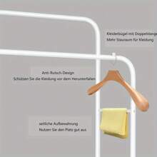 Kleiderständer Garderobenständer Kleiderstange Schwerlast Garderobe Doppelstangen Ablagen Stabile Konstruktion Geräumige Abmessungen für Zuhause Wohnzimmer