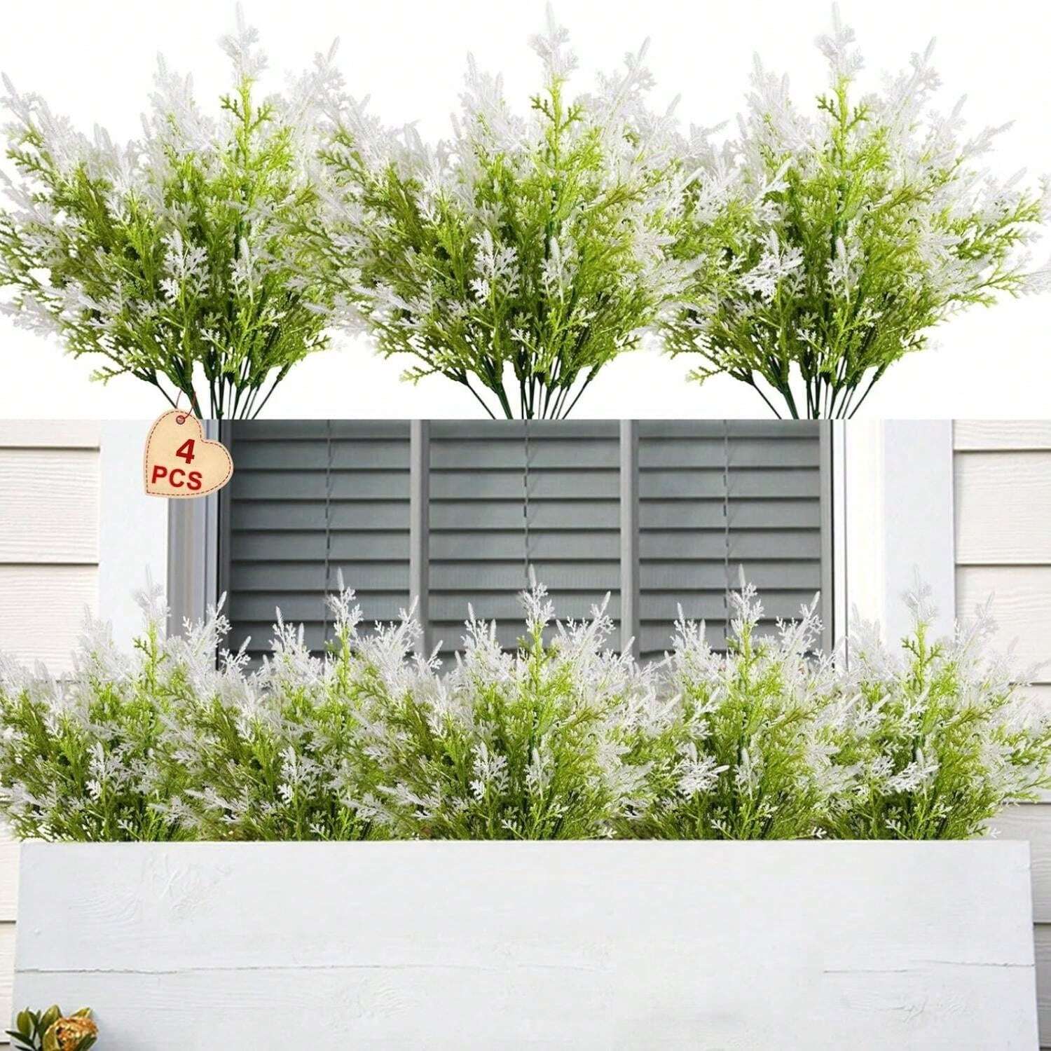 Décoration Maison Jardin 18 Herbes Artificielles QWORK 30-40cm - Déco Intérieur Extérieur | Plantes Fausses Résistantes UV Herbe Artificielle