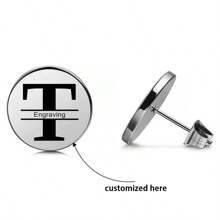 Customized 18K Gold Plated Stainless Steel Name Stud Earrings, Personalized Gift For Friends, Birthday/Mother's Day/Thanksgiving/Christmas