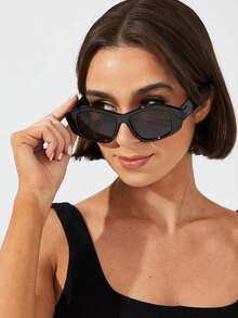 Kính thời trang mắt mèo đa giác cổ điển cho nam nữ Kính thời trang gọng dày Kính thời trang Kính râm cổ điển Phụ kiện đi biển cho nữ Kính râm - Nhiều màu - Xem 8