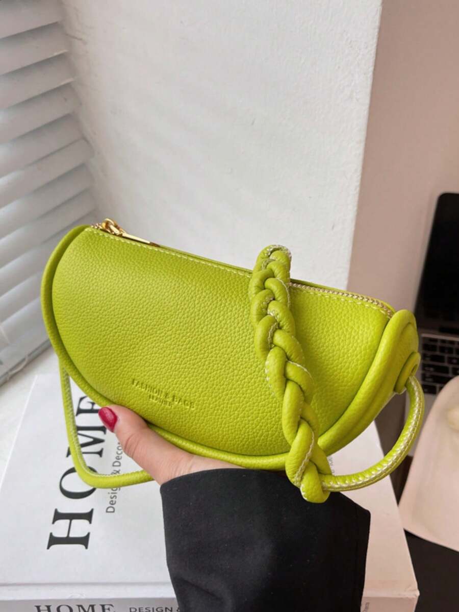 Wilson Mini Saddlebag Neon Green Embossed Litchi Graphic Letter - 薄荷綠 - 查看 1