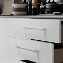 1 pieza Manijas simples de gabinete de cocina, perillas de cajón y tiradores de puerta de armario de aleación de aluminio cepillado negro para muebles