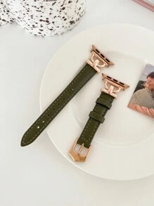 1 件女式棕色、卡其色、深绿色、牛油果绿色、浅粉色、浅粉色皮革 D 型扣表带，兼容 38/40/41/42/44/45/49/46 毫米 Apple Watch Ultra2/Ultra/SE/Series 10/9/8/7/6/5/4/3/2/1 - 38mm/40mm/41mm - 查看 19