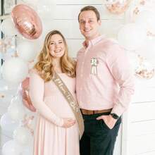 婴儿洗礼妈妈/爸爸金属胸针、缎带、布带套装婴儿洗礼家庭装饰礼物 - 彩色 - 查看 6