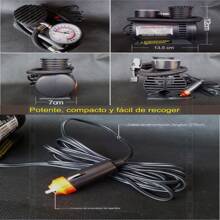 Bomba de aire para conectar en carro, inflador de emergencia para coche, fiestas etc. - Negro - Ver 10