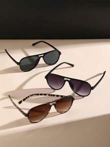 3 paires de à monture en plastique style aviateur pour femmes, mode punk. Convient pour les sorties en extérieur, les fêtes sur la plage, la conduite, le camping, les raves, la photographie de rue, la décoration de festivals de musique. Choix idéal pour les vacances d'été à la plage et les voyages en extérieur - Fleur de haricot gris double violet - Voir 6