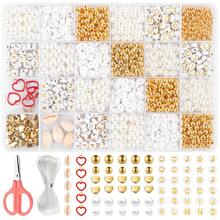890pcs Bracelet, Necklace, Hair Accessories, Charm DIY Pearl Jewelry Making Kit, Adult Craft Beading Supplies, Birthday Party, Valentine's Day, Christmas Gift