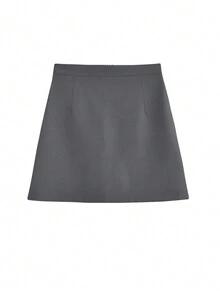 Women's Solid Color Minimalist Casual Mini Skirt