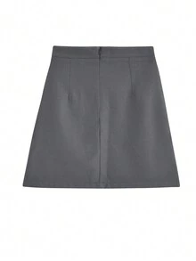Women's Solid Color Minimalist Casual Mini Skirt