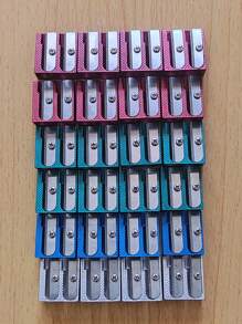 Metal Durable Pencil Sharpener For Triangular Thick Pencils And Normal Pencils, Double Hole Zinc Alloy