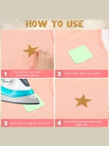 8pcs Iron-On Star Patches, Multi-Size Adhesive Star Patches, Resin Rhinestone Star Stickers, Suitable For Valentine's Day, Halloween, Christmas, Thanksgiving And Harvest Festival Gifts And Decorations, Autumn