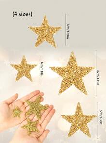 8pcs Iron-On Star Patches, Multi-Size Adhesive Star Patches, Resin Rhinestone Star Stickers, Suitable For Valentine's Day, Halloween, Christmas, Thanksgiving And Harvest Festival Gifts And Decorations, Autumn