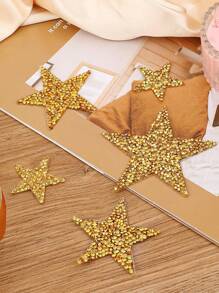 8pcs Iron-On Star Patches, Multi-Size Adhesive Star Patches, Resin Rhinestone Star Stickers, Suitable For Valentine's Day, Halloween, Christmas, Thanksgiving And Harvest Festival Gifts And Decorations, Autumn