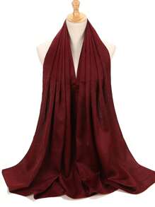 1 pièce Foulard hijab en velours satin pour femme - Multicolore - Voir 15