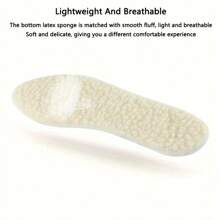 1 Pair Of Wool Warm And Heated Insoles, Winter Shoes Warm And Thick Artificial Cashmere Insoles, Snow Boots Warm Pad
