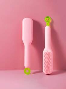 1 pieza Peine mágico retráctil, limpieza del cuero cabelludo, cepillo de masaje portátil para el cabello, cepillo antiestático, para uso doméstico, cepillo, cepillos de cabello, cepillo de bordes, cepillar el cabello, peine de cabello, peinar el cabello, cepillo desenredante, cepillo de bolas, mini cepillo de cabello, set de cepillos de cabello, peine de madera - Multicolor - Ver 2