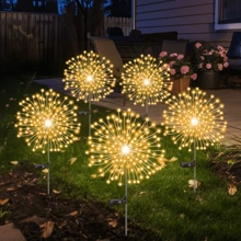 1PC Dandelion Gardening Landscape Outdoor Waterproof Fireworks Light Wedding Decoration Holiday Lawn Light 8 Lighting Modes Household Color, Warm White, White, 60/150/200/240LEDs Multiple Models Available