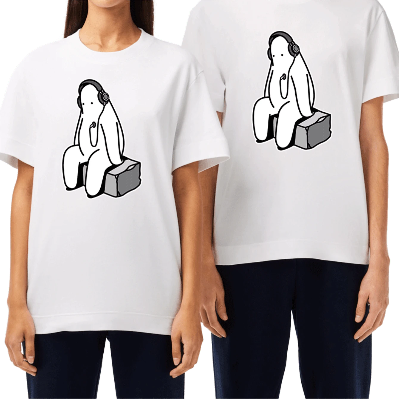 Music T-Shirt Men's Shirt Cotton Printed Casual Blouse Fashion - 白色 - 查看 1