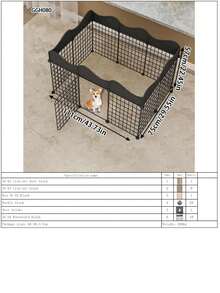 Modular Pet Fence Dog Cage Small/Medium Breed Puppy Indoor Home Use Playpen Kennel - Multicolor - View 11