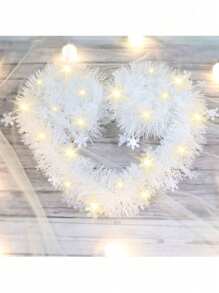 1pc LED White Snowflake Garlands For The Christmas Tree Required, Featherless Plastic Decoration For Home And Parties,Classroom Home Indoor Outdoor Hanging Ornaments(LED Independent Packaging)