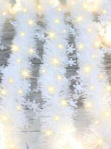 1pc LED White Snowflake Garlands For The Christmas Tree Required, Featherless Plastic Decoration For Home And Parties,Classroom Home Indoor Outdoor Hanging Ornaments(LED Independent Packaging)