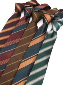 1pc Casual Striped Polyester Necktie, Suitable For Business And Street Wear, All Season - Multicolor - View 1