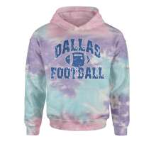 Dallas Distressed Football Youth-Sized Hoodie - Tie-dye pacific - View 8