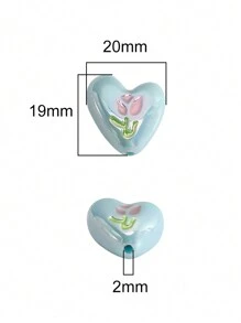 beadia 2/6/10pcs 20x19mm Acrylic Electroplated UV Oil Droplets Heart-Shaped Tulips Suitable For DIY Bracelets, Necklaces, Keychains, Mobile Phone Chains, Material Beads, Bag Accessories, Loose Beads - Love - View 4