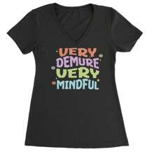 Very Demure, Very Mindful Ladies V-Neck T-Shirt