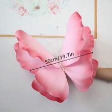 1 pieza Mariposas de seda 3D iridiscentes, acentos decorativos vibrantes: Adornos de boda de malla gigante para sesiones de fotos y celebraciones - Diseños elegantes y realistas para el hogar, fiestas, el Día de San Valentín, regalo