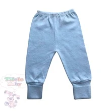 kit 5 peças mijão liso vira pé 100% algodão bebê feminino ou masculino - Azul - Visão 4