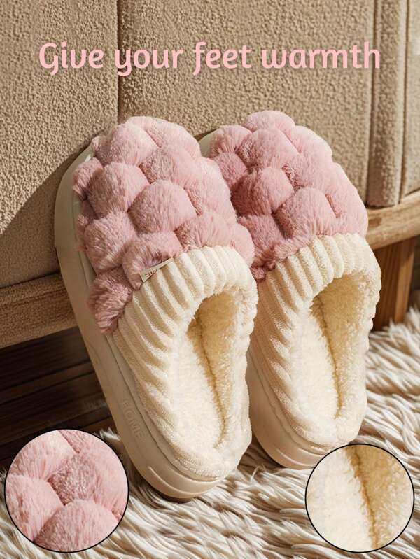 Warm Indoor Slippers For Home, Couples, Non-Slip House Shoes For Confinement