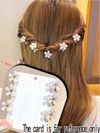 6入組兒童山茶花髮卡夾髮飾，可用於前額，前瀏海和側邊髮，可愛的女孩拍照或參加派對的髮飾