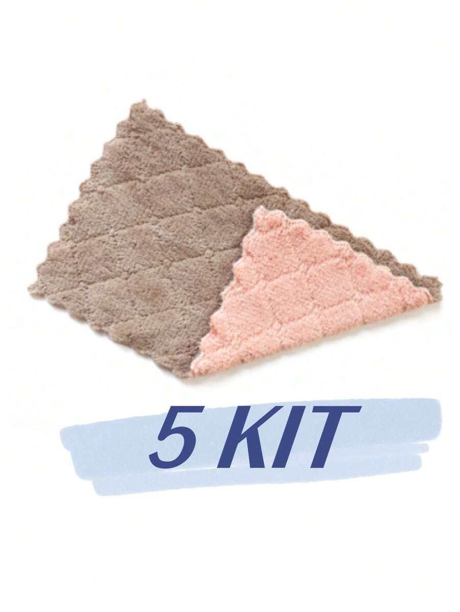 KIT5 Dishcloth Strong Water Absorption Microfiber Home Cleaning Cloth - Nhiều màu - Xem 1