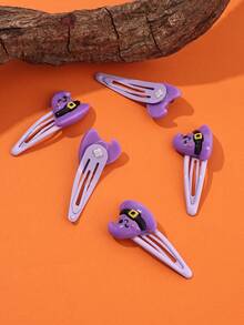 6 pièces Chapeaux magiques de chauve-souris d'Halloween, pinces à cheveux en acrylique de chauve-souris pour la fête de rue décontractée, pinces à franges de chapeau magique d'araignée pour la fête de costume de vacances