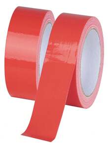 1 Rollo de cinta de tela adhesiva de colores de alta viscosidad de un solo lado, cinta de marcado de advertencia industrial, cinta de gafas para alfombra roja - alta adherencia, sin bordes rizados, fácil de rasgar, multiusos para alfombras, embalaje, etc. - rojo - Ver 4