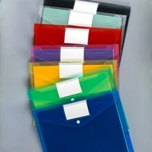 A4 Snap Button PP Plastic File Folder, Colorful Office Document Bag, Receipt Organizer, Label Transparent Document Pouch, Freeze-Proof Contract, File Document Organizer Bag - Snap Tag Style - View 11