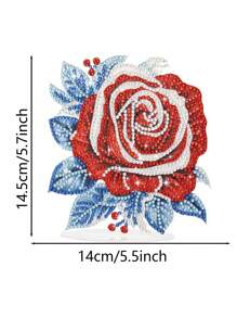 1 Stück Diamant Malerei Acryl Ständer, funkelnde Kristall Diamant Handwerkskunst Rose, Vintage Stil Heim Dekoration, geeignet für Hochzeiten, besondere Anlässe, Feiertage, Weihnachtsgeschenk, Größe 14,5cm*14cm/5,7 Zoll*5,5 Zoll
