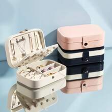 Travel Handbag Jewelry Holder Portable Box For Storing Earrings Necklaces And Rings - Màu Hồng baby - Xem 7