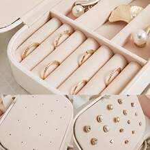 Travel Handbag Jewelry Holder Portable Box For Storing Earrings Necklaces And Rings - Màu Hồng baby - Xem 9