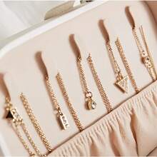 Travel Handbag Jewelry Holder Portable Box For Storing Earrings Necklaces And Rings - Màu Hồng baby - Xem 6